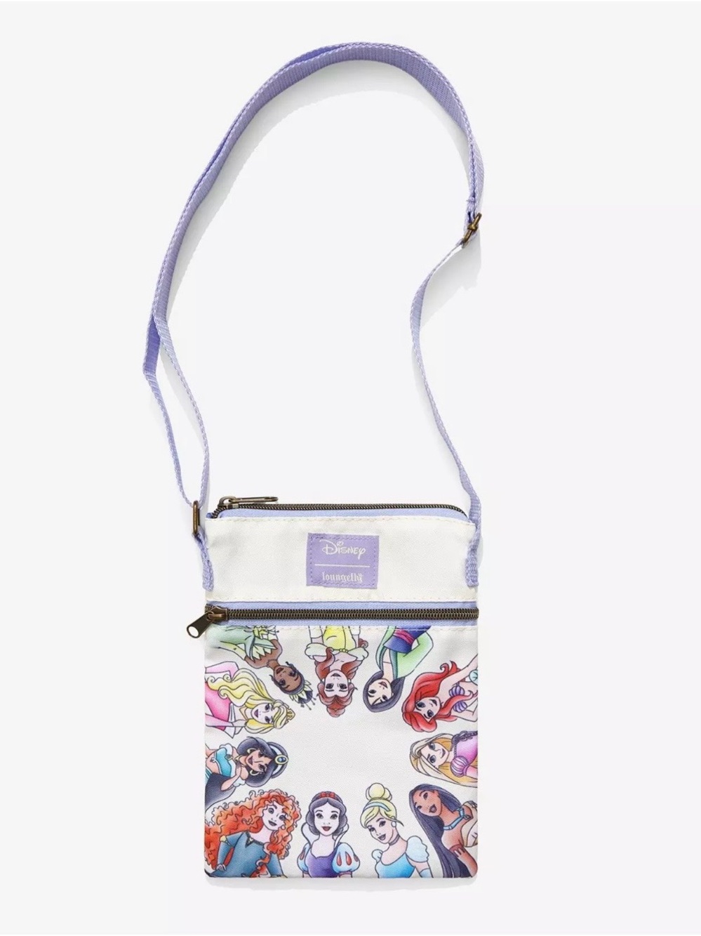 Loungefly Lavender & White Disney Princess Crossbody Passport Bag-NWT